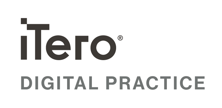 iTero Digital Practice Logo displaying the word "iTero" with a registered trademark symbol, above the words "Digital Practice" in bold, sans-serif font.